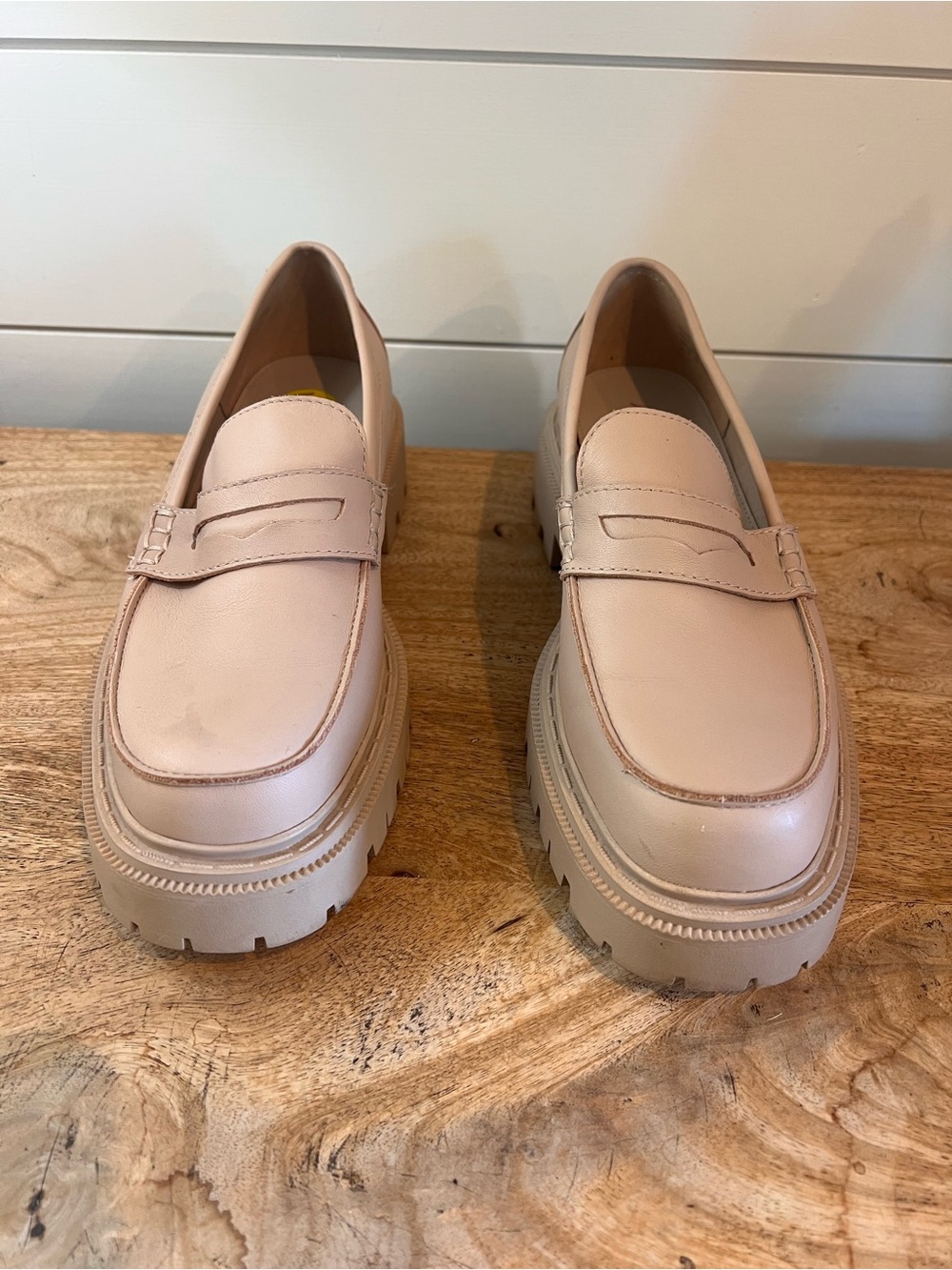 Aldo Chunky Penny Loafers in Blush Beige